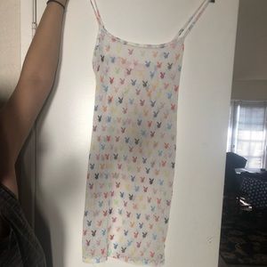 Playboy bunny print sheer dress